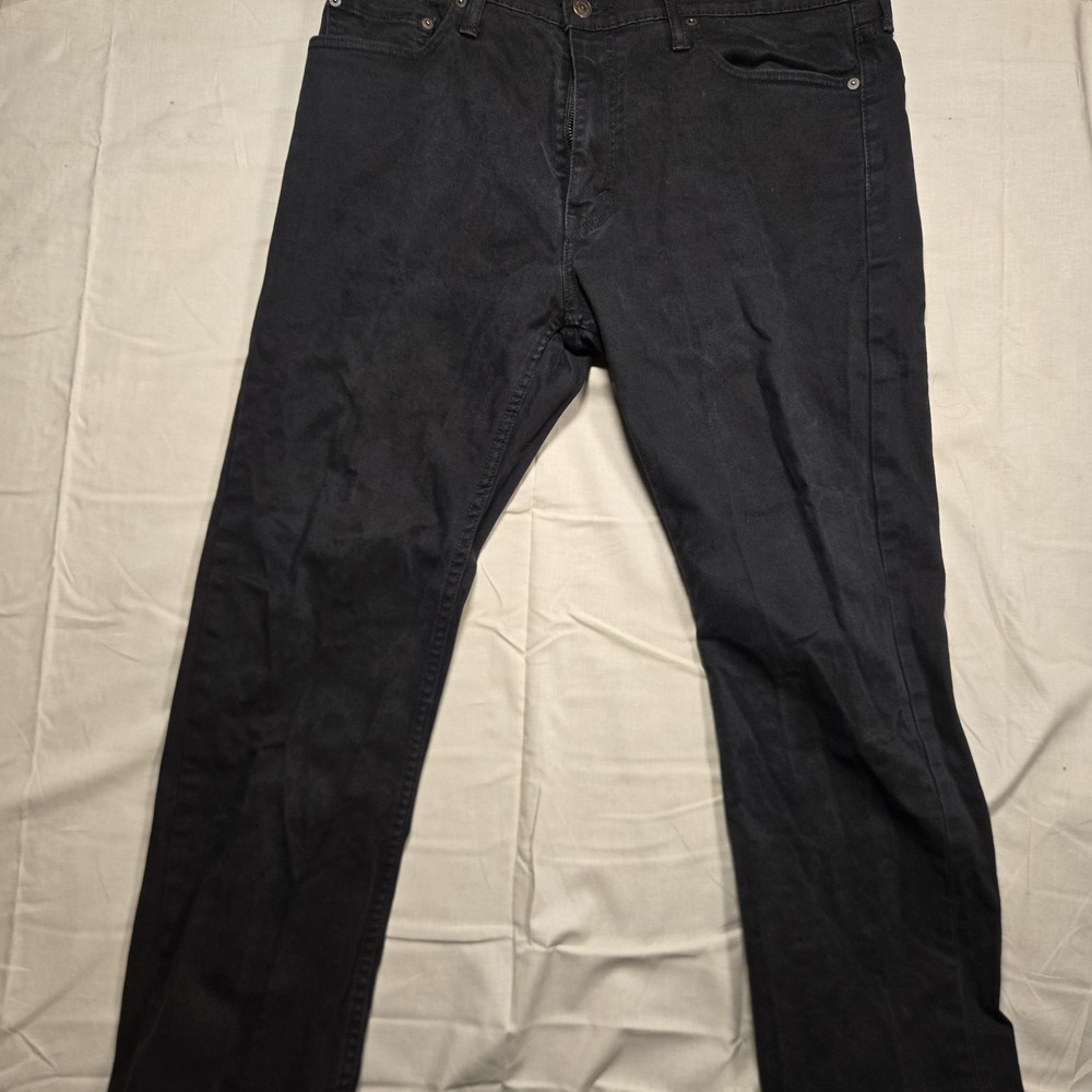 Levis 513 Jeans Mens 36x29 Black Dark Wash Slim Straight Stretch Denim Pants